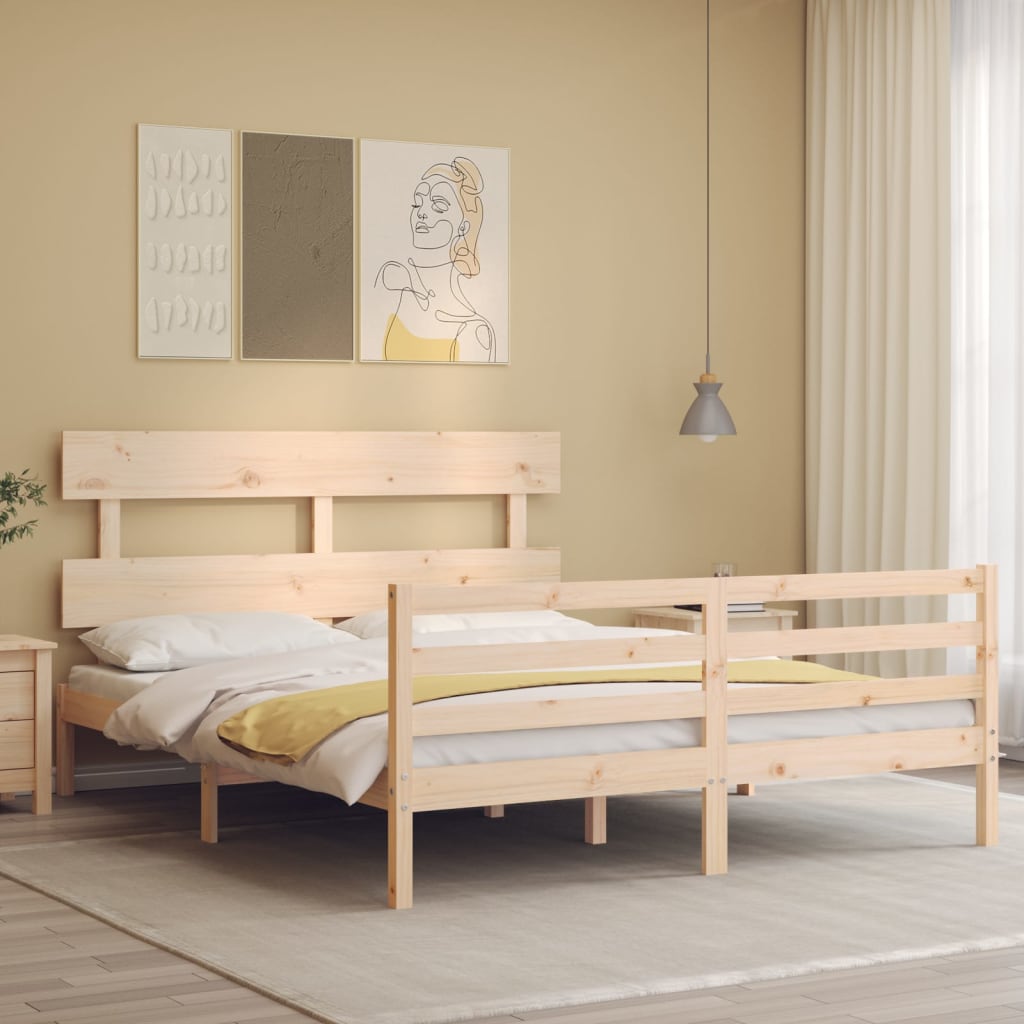 Cadre de lit sans matelas bois massif - XIOS