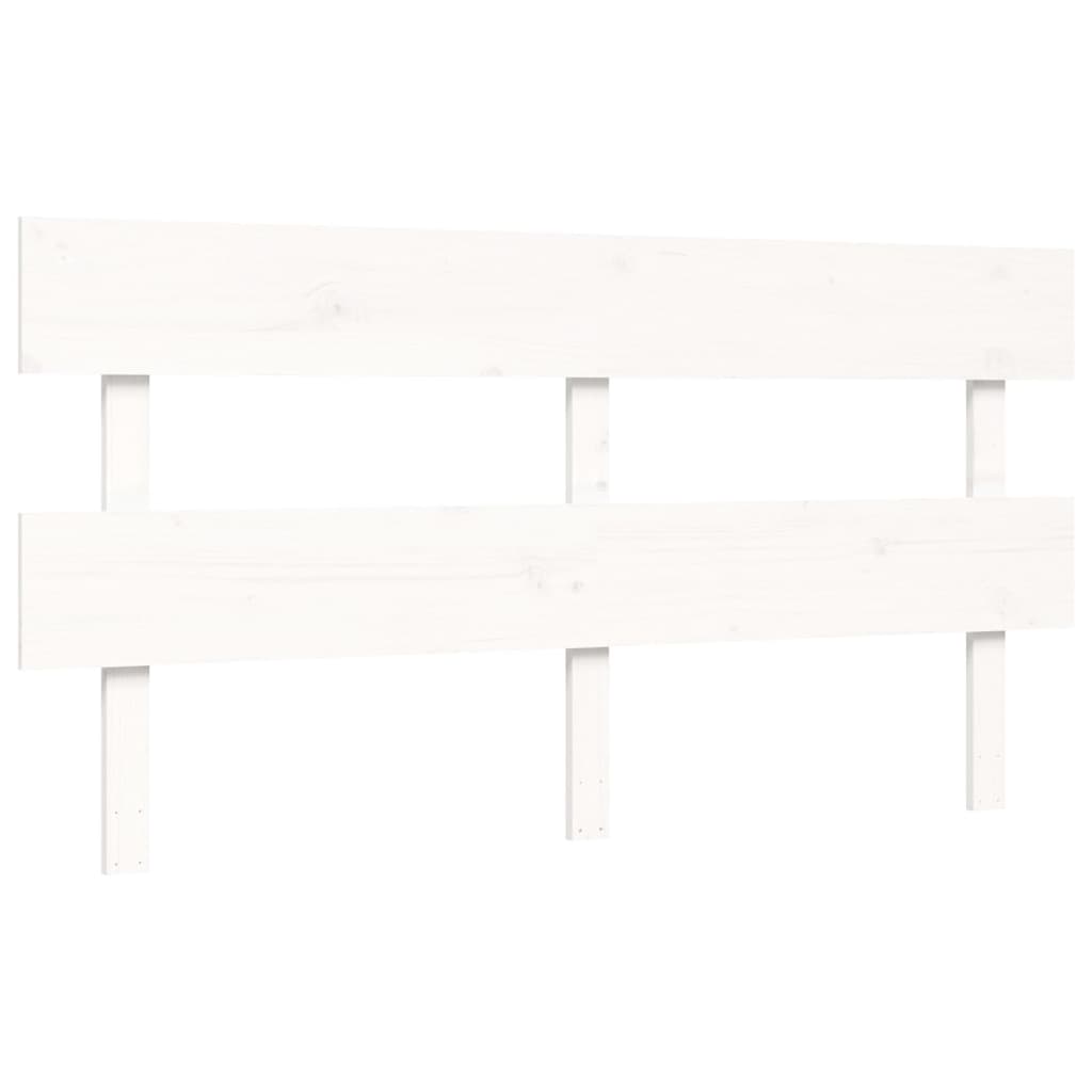Cadre de lit sans matelas blanc 160x200 cm bois massif - XIOS