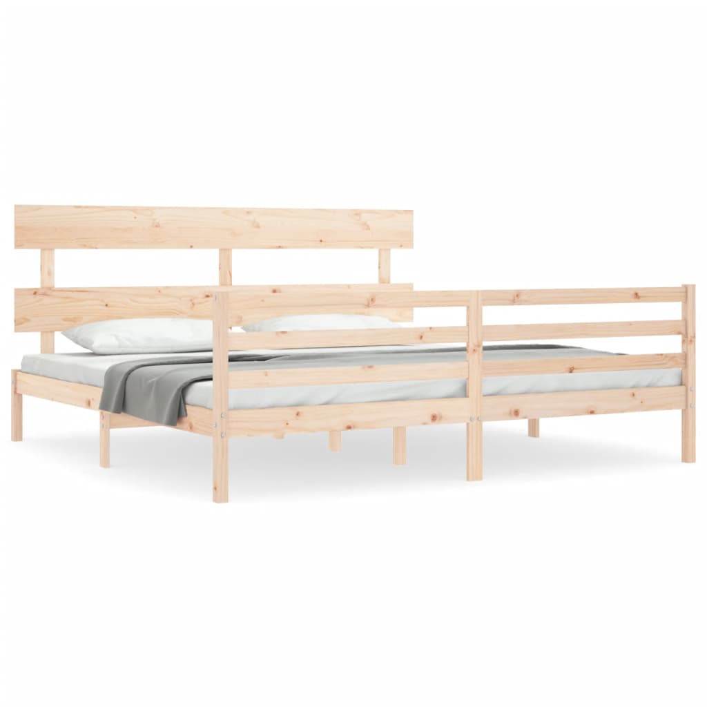 Cadre de lit sans matelas 200x200 cm bois massif - XIOS