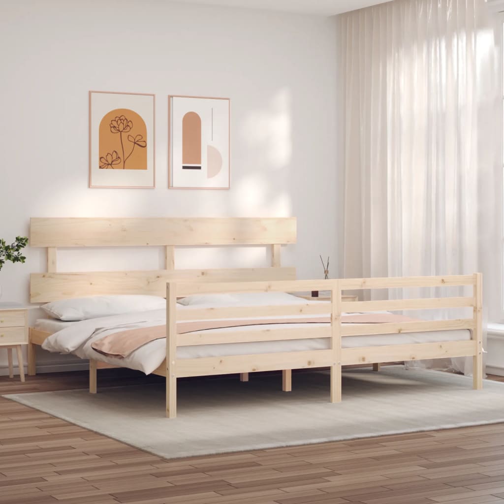 Cadre de lit sans matelas 200x200 cm bois massif - XIOS