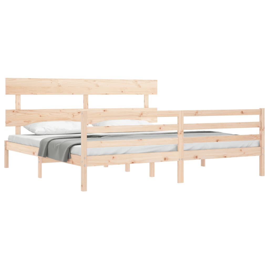 Cadre de lit sans matelas 200x200 cm bois massif - XIOS