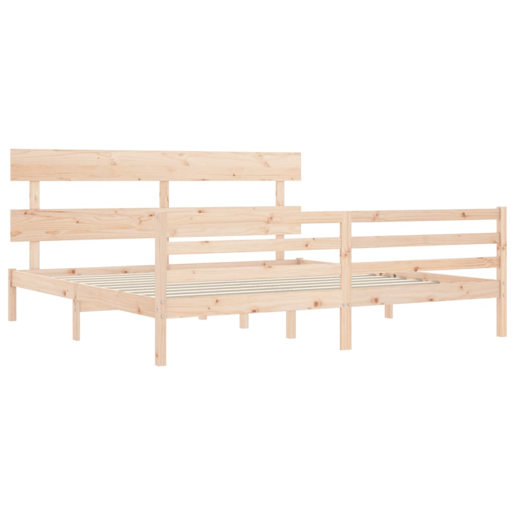 Cadre de lit sans matelas 200x200 cm bois massif - XIOS