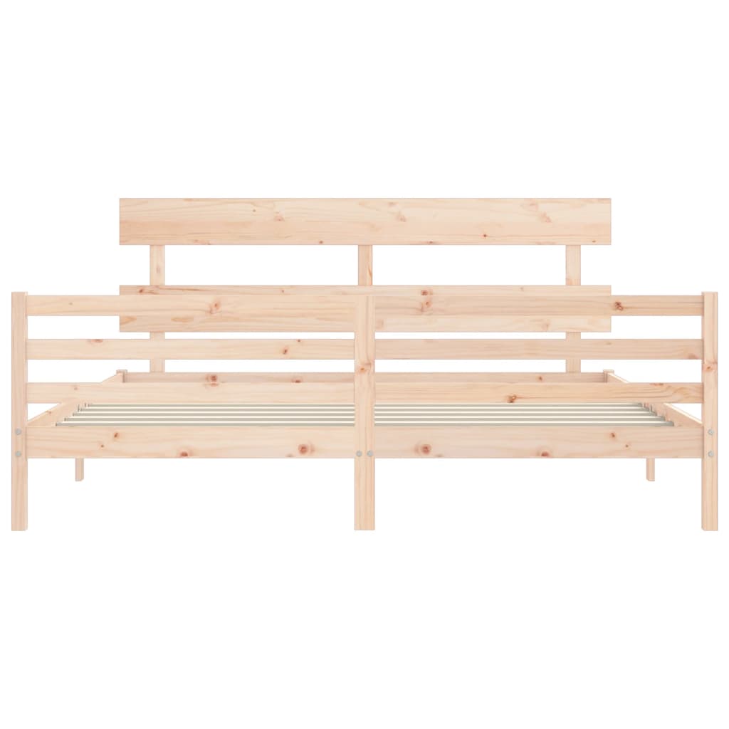 Cadre de lit sans matelas 200x200 cm bois massif - XIOS