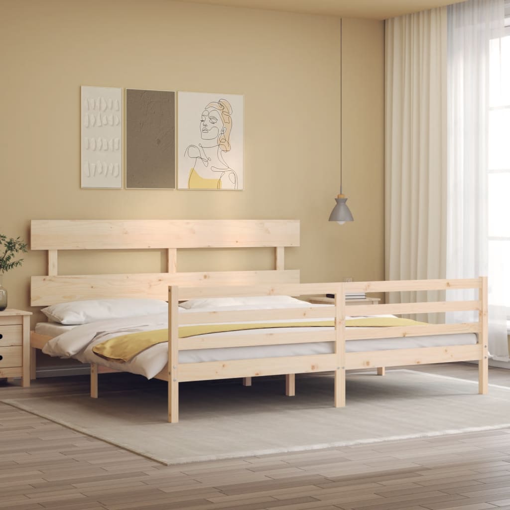 Cadre de lit sans matelas 200x200 cm bois massif - XIOS