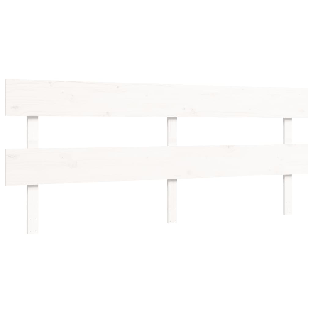 Cadre de lit sans matelas blanc 200x200 cm bois massif - XIOS
