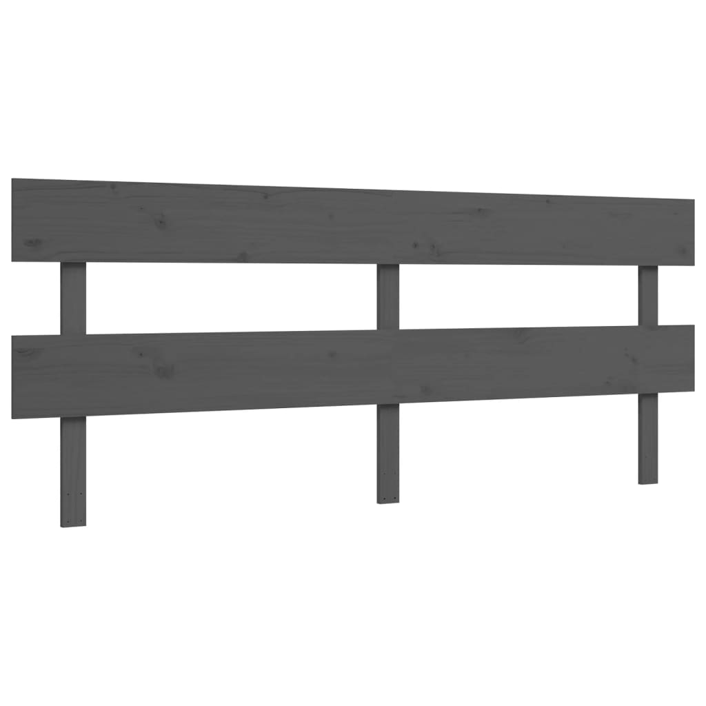 Cadre de lit sans matelas gris 200x200 cm bois massif - XIOS