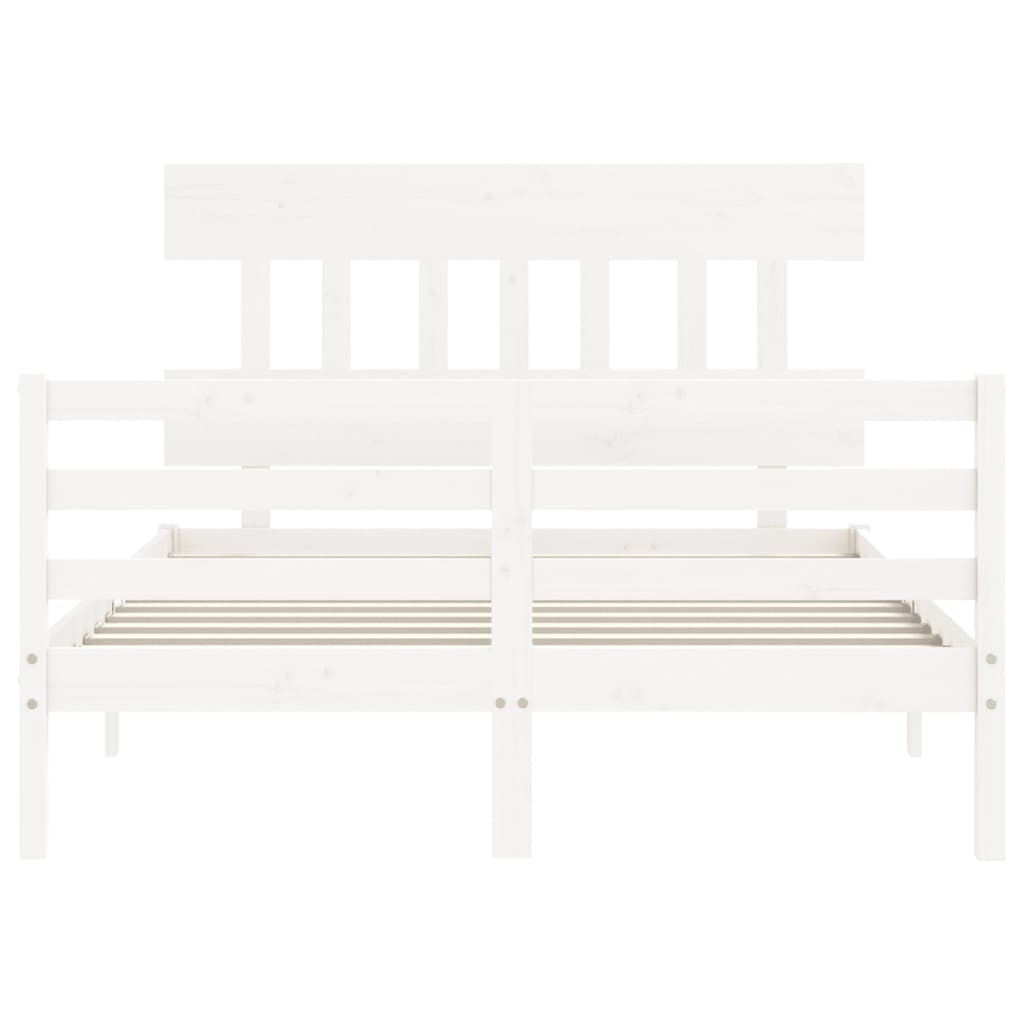Cadre de lit sans matelas blanc bois massif - XIOS