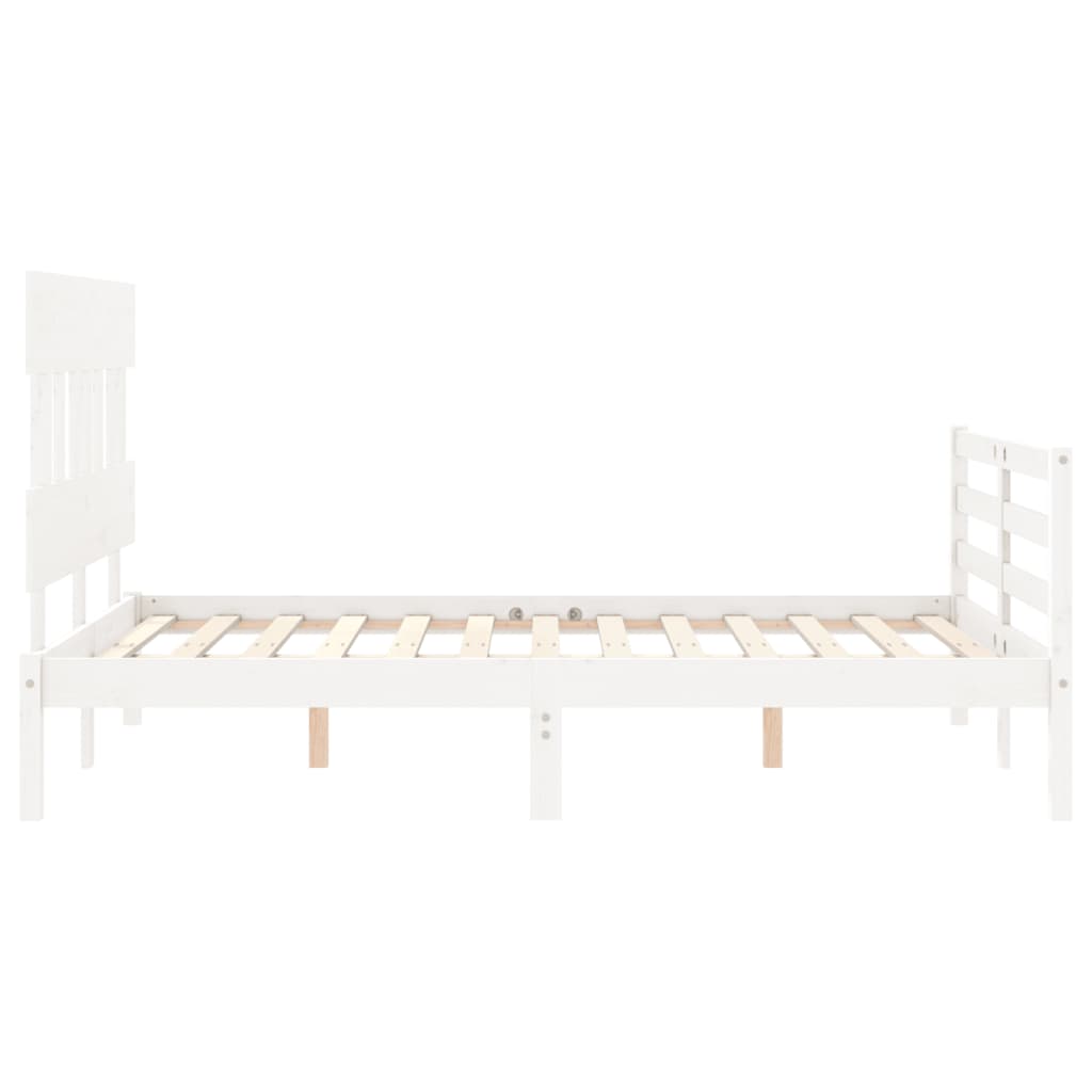 Cadre de lit sans matelas blanc bois massif - XIOS