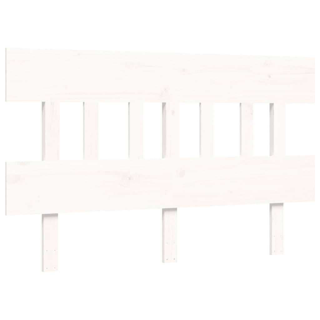 Cadre de lit sans matelas blanc 140x190 cm bois massif - XIOS