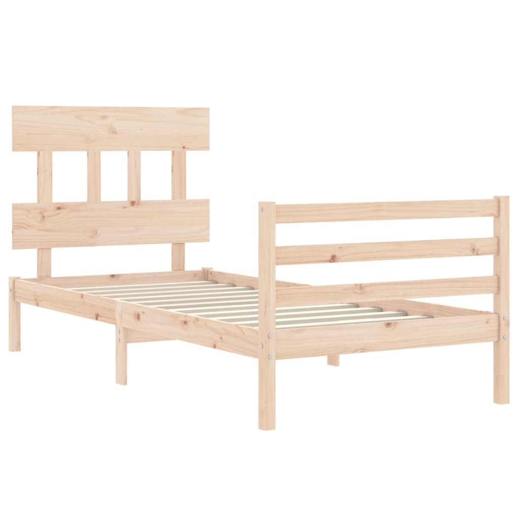 Cadre de lit sans matelas 90x200 cm bois massif - XIOS