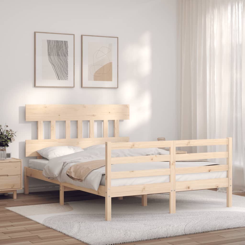 Cadre de lit sans matelas 120x200 cm bois massif - XIOS