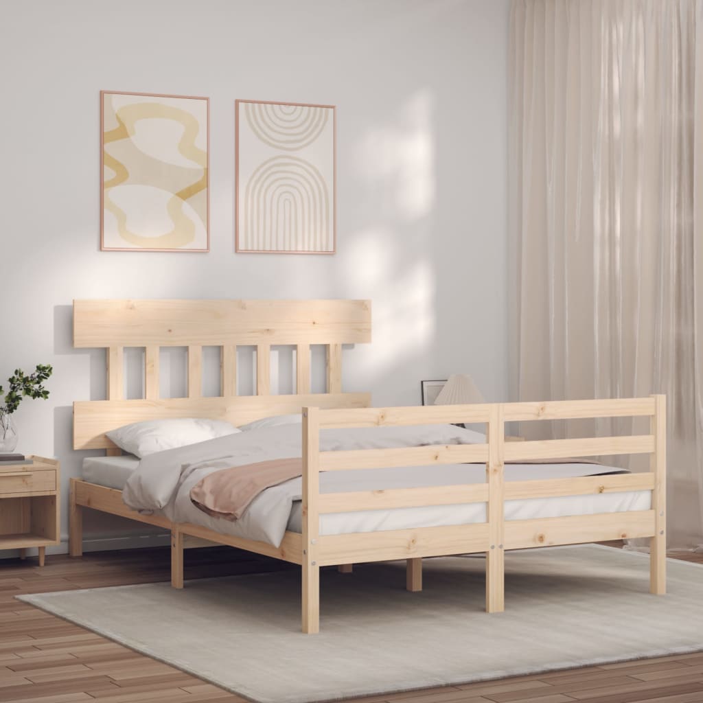 Cadre de lit sans matelas 120x200 cm bois massif - XIOS