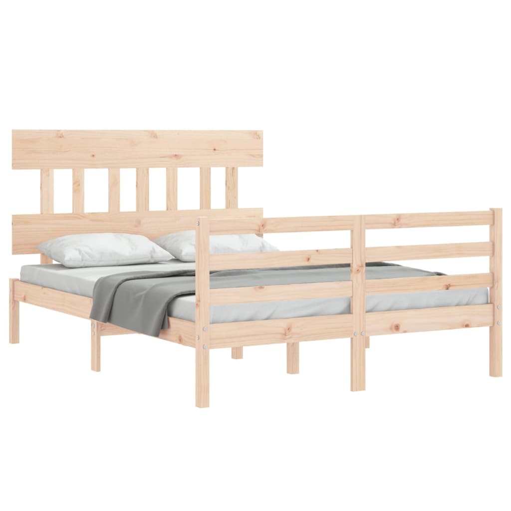 Cadre de lit sans matelas 140x200 cm bois massif - XIOS