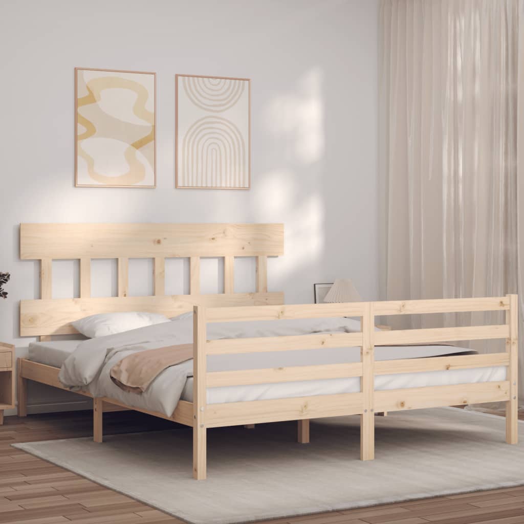 Cadre de lit sans matelas 160x200 cm bois massif - XIOS
