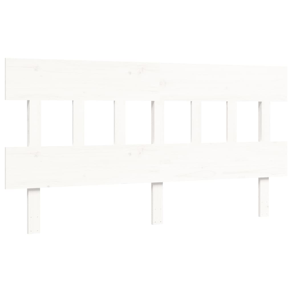 Cadre de lit sans matelas blanc 160x200 cm bois massif - XIOS