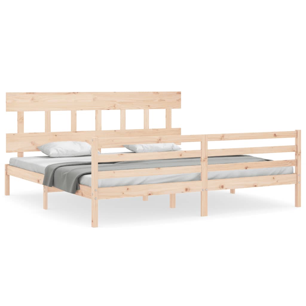 Cadre de lit sans matelas 200x200 cm bois massif - XIOS