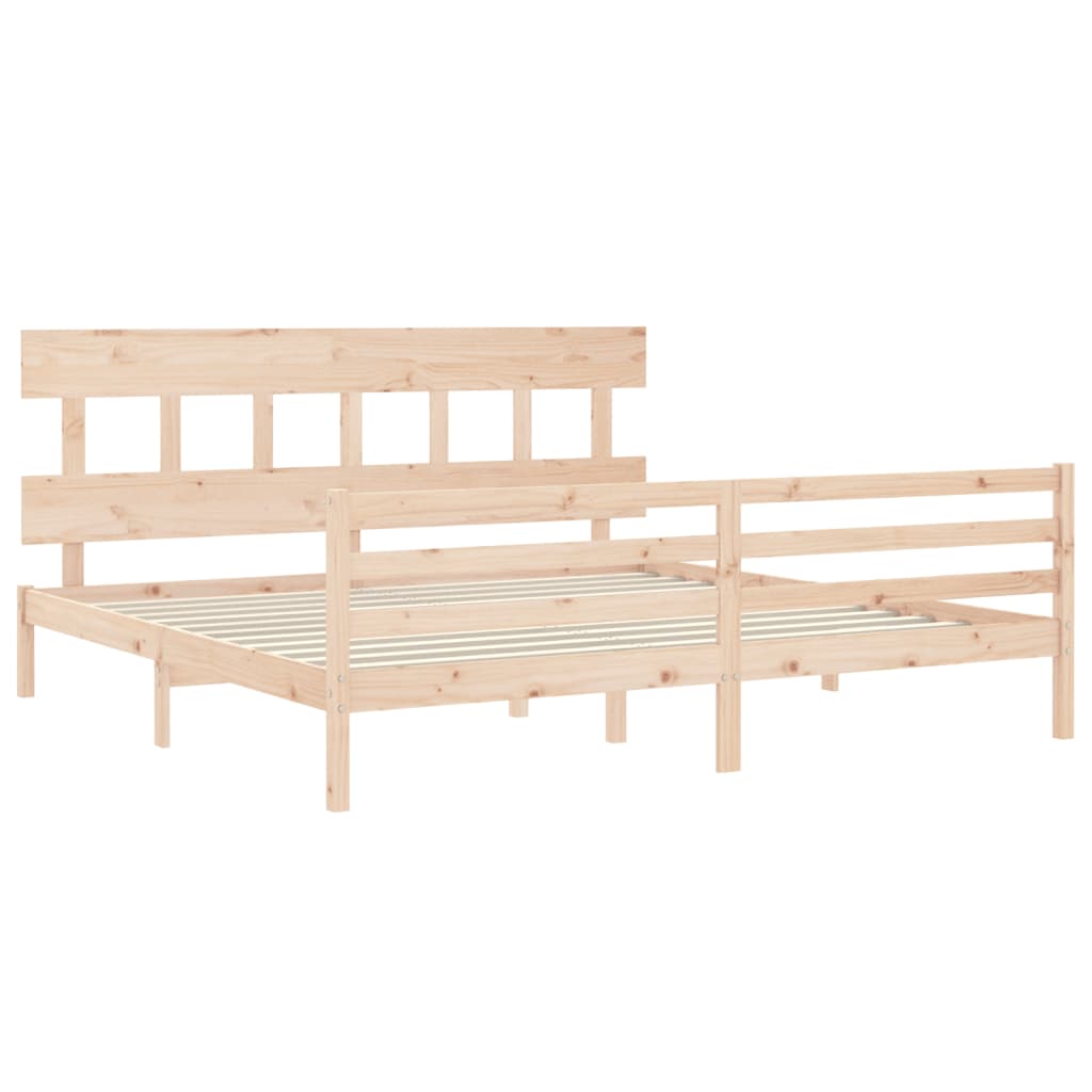 Cadre de lit sans matelas 200x200 cm bois massif - XIOS