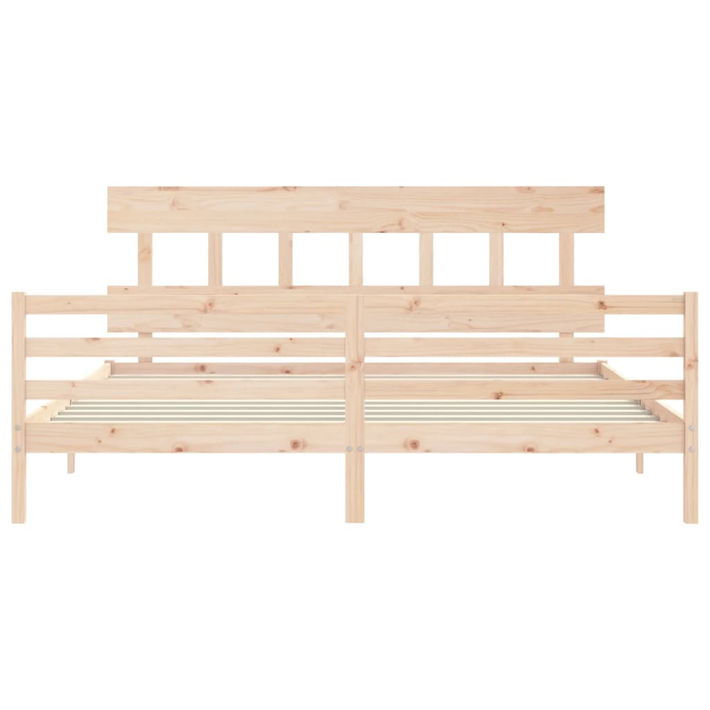 Cadre de lit sans matelas 200x200 cm bois massif - XIOS