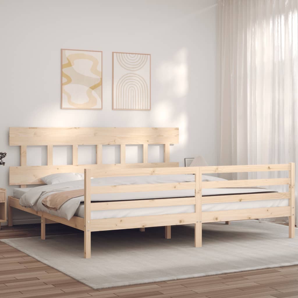 Cadre de lit sans matelas 200x200 cm bois massif - XIOS