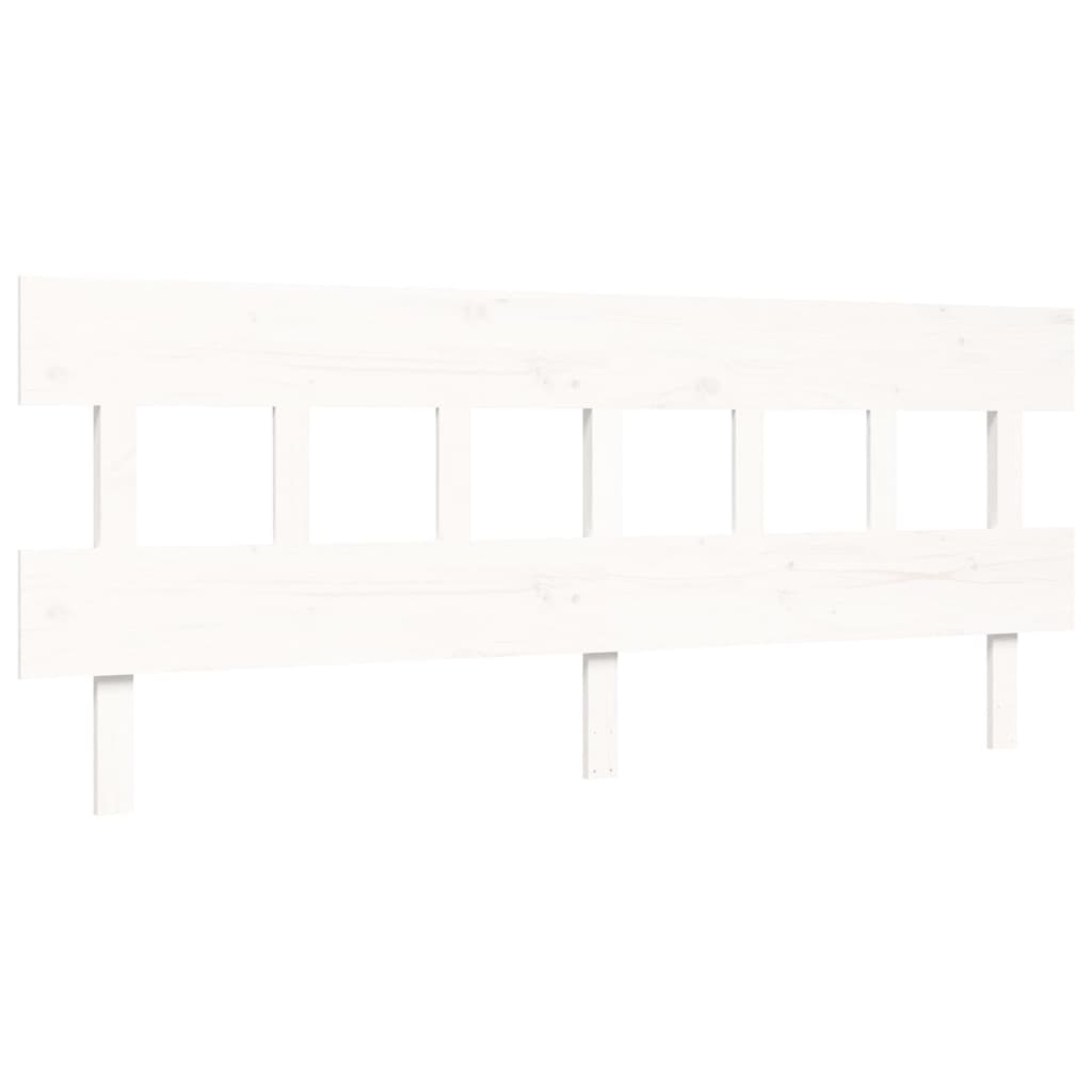 Cadre de lit sans matelas blanc 200x200 cm bois massif - XIOS