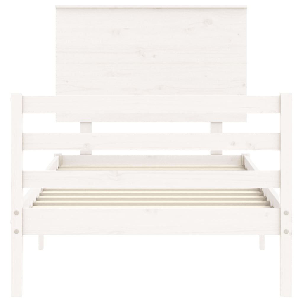 Cadre de lit sans matelas blanc bois massif - XIOS