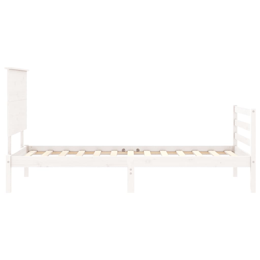 Cadre de lit sans matelas blanc bois massif - XIOS