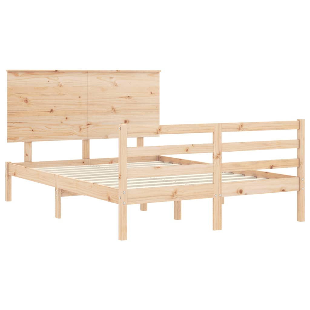 Cadre de lit sans matelas 140x190 cm bois massif - XIOS