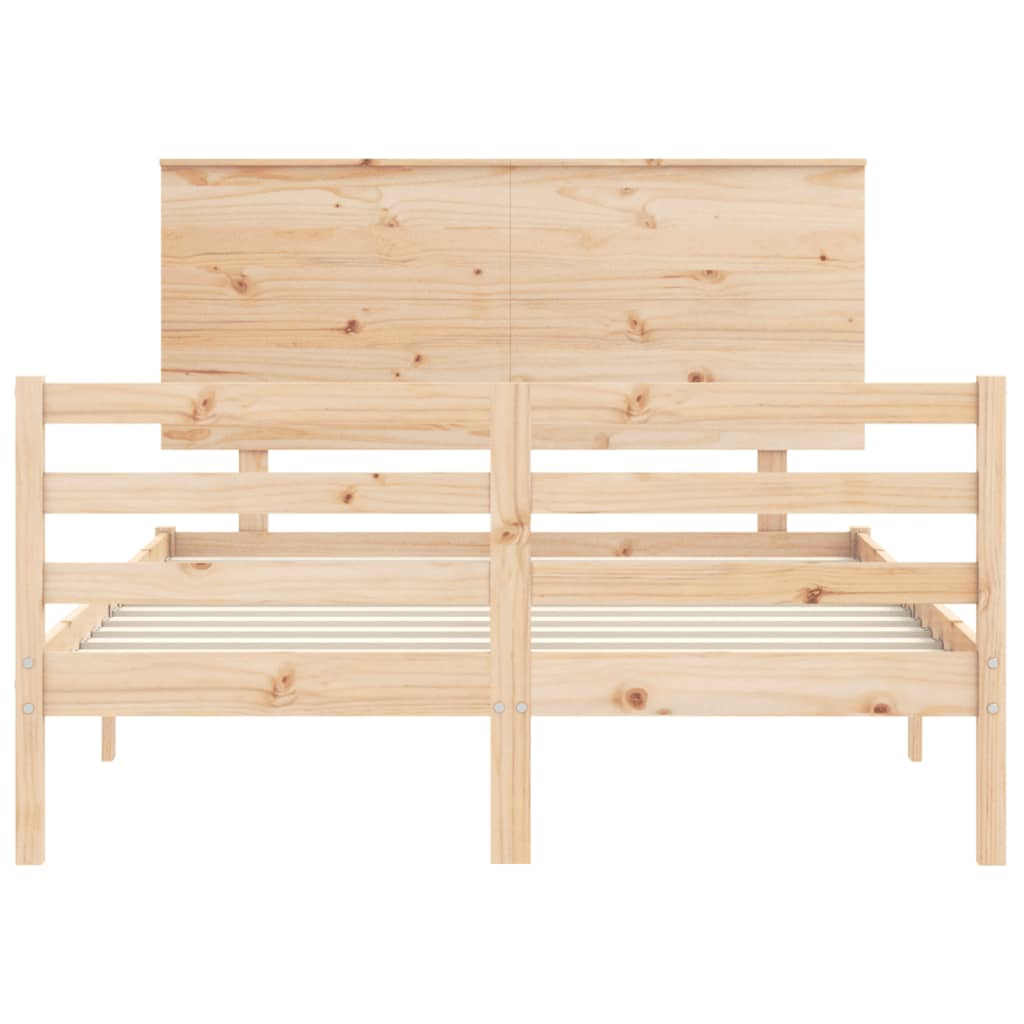 Cadre de lit sans matelas 140x190 cm bois massif - XIOS