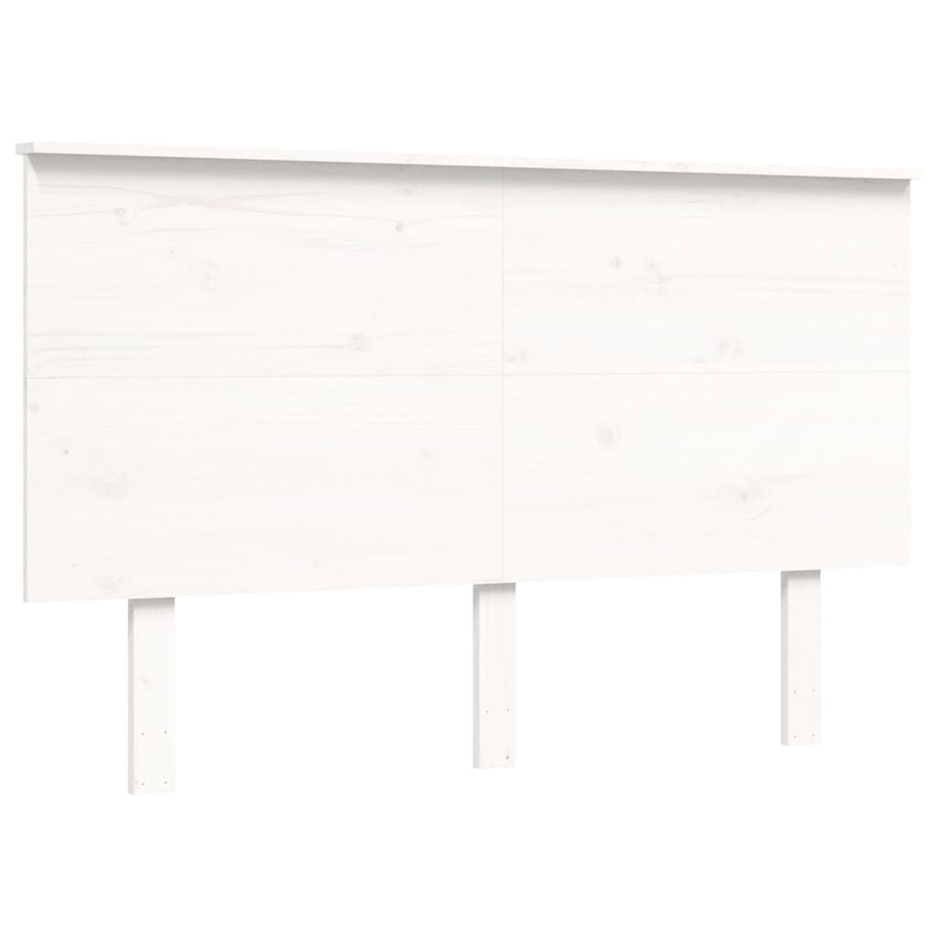 Cadre de lit sans matelas blanc 140x200 cm bois massif - XIOS