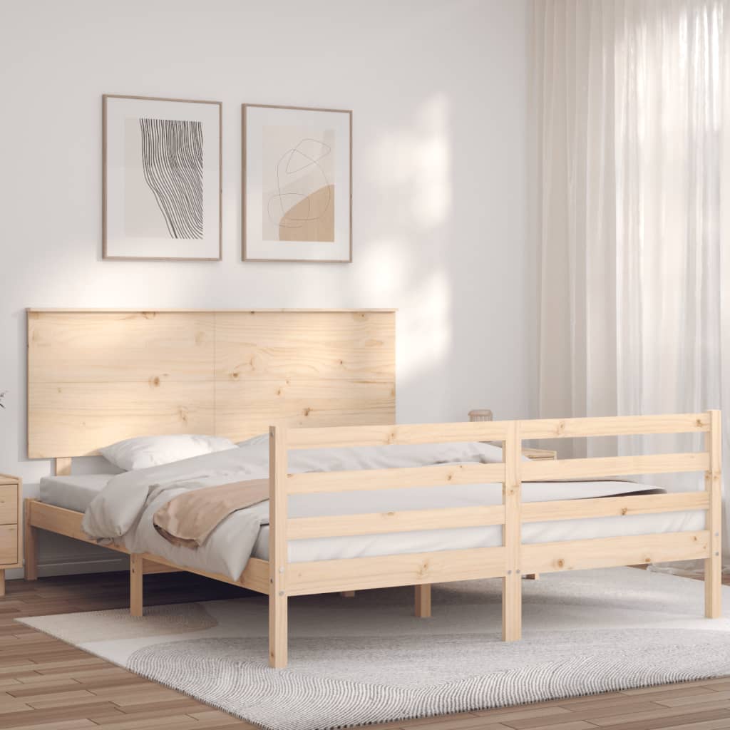 Cadre de lit sans matelas 160x200 cm bois massif - XIOS