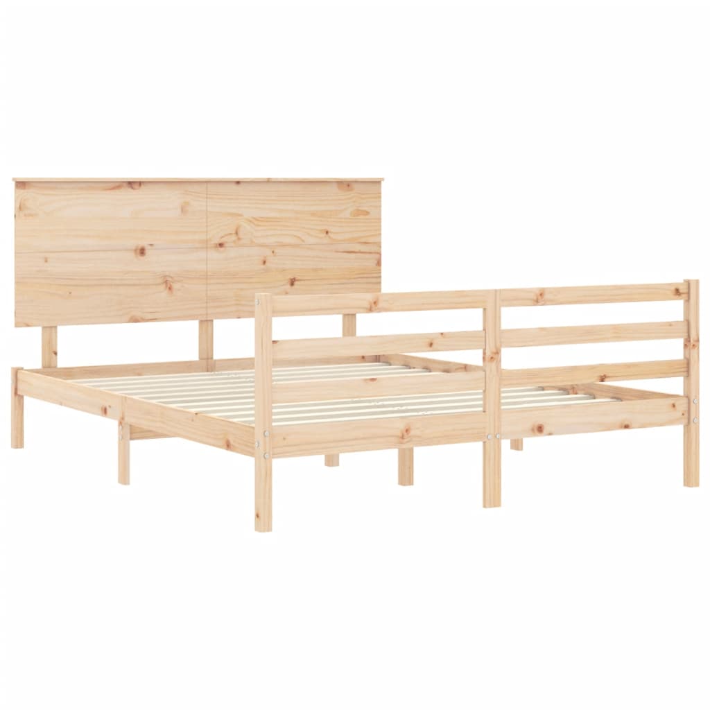 Cadre de lit sans matelas 160x200 cm bois massif - XIOS