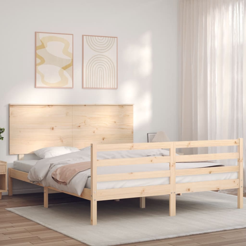 Cadre de lit sans matelas 160x200 cm bois massif - XIOS