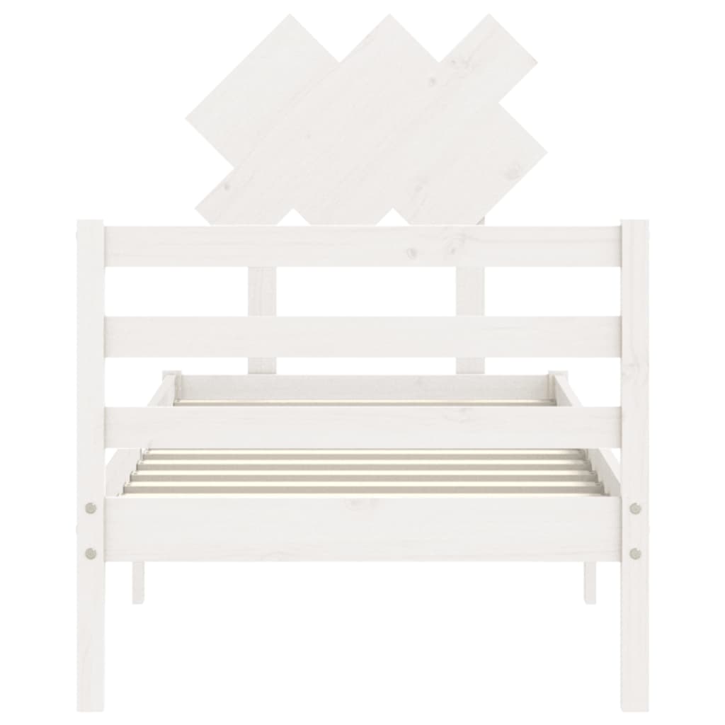 Cadre de lit sans matelas blanc bois massif - XIOS