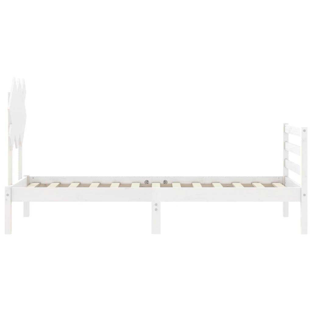 Cadre de lit sans matelas blanc bois massif - XIOS