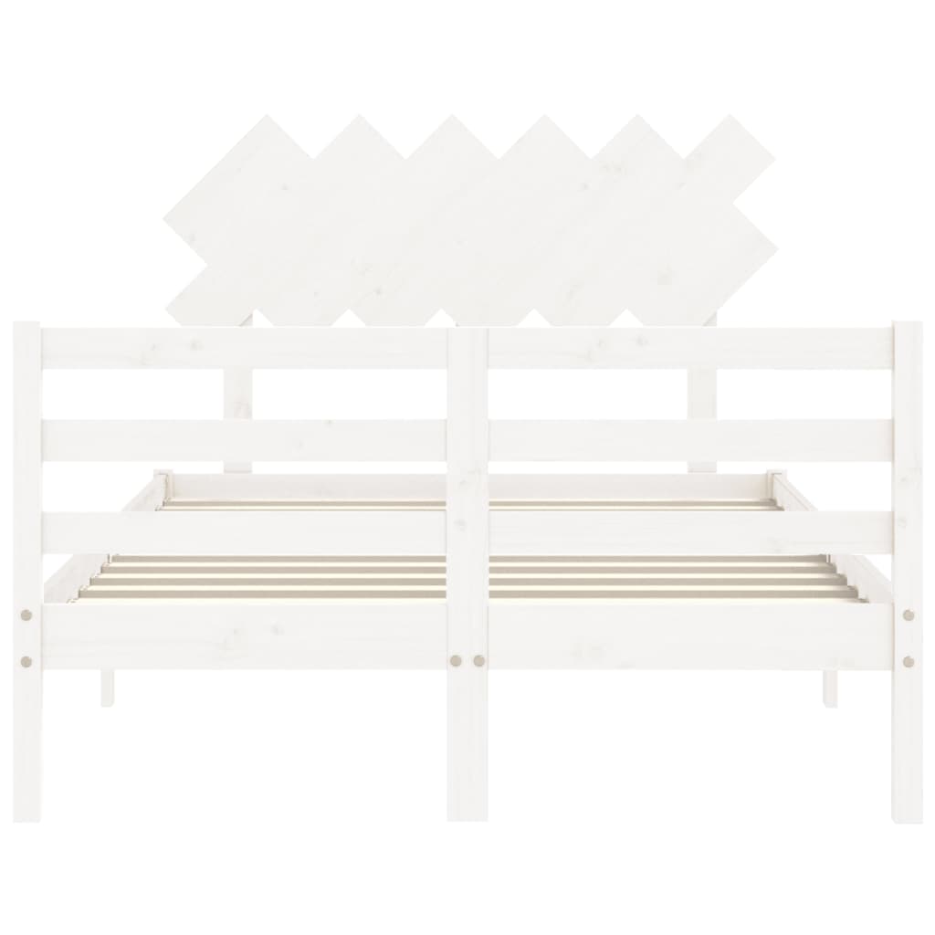 Cadre de lit sans matelas blanc bois massif - XIOS