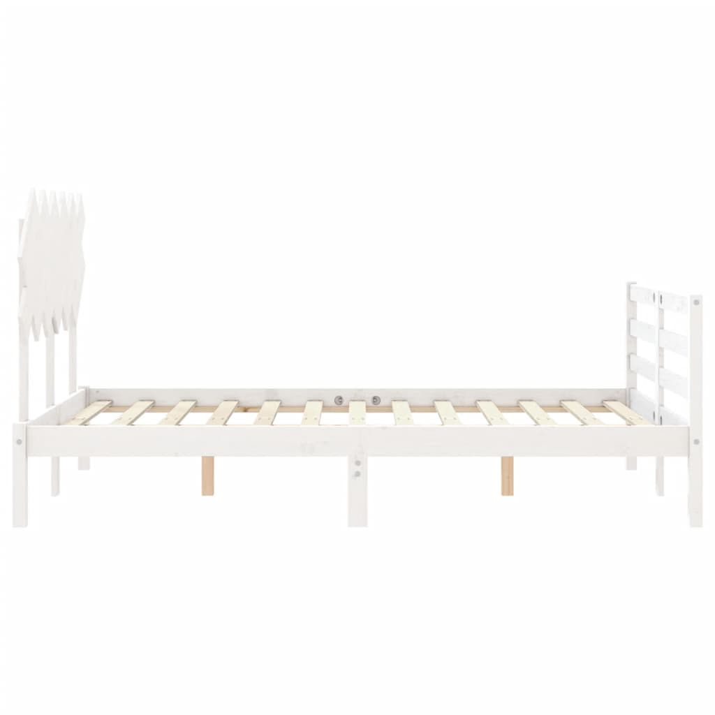 Cadre de lit sans matelas blanc bois massif - XIOS