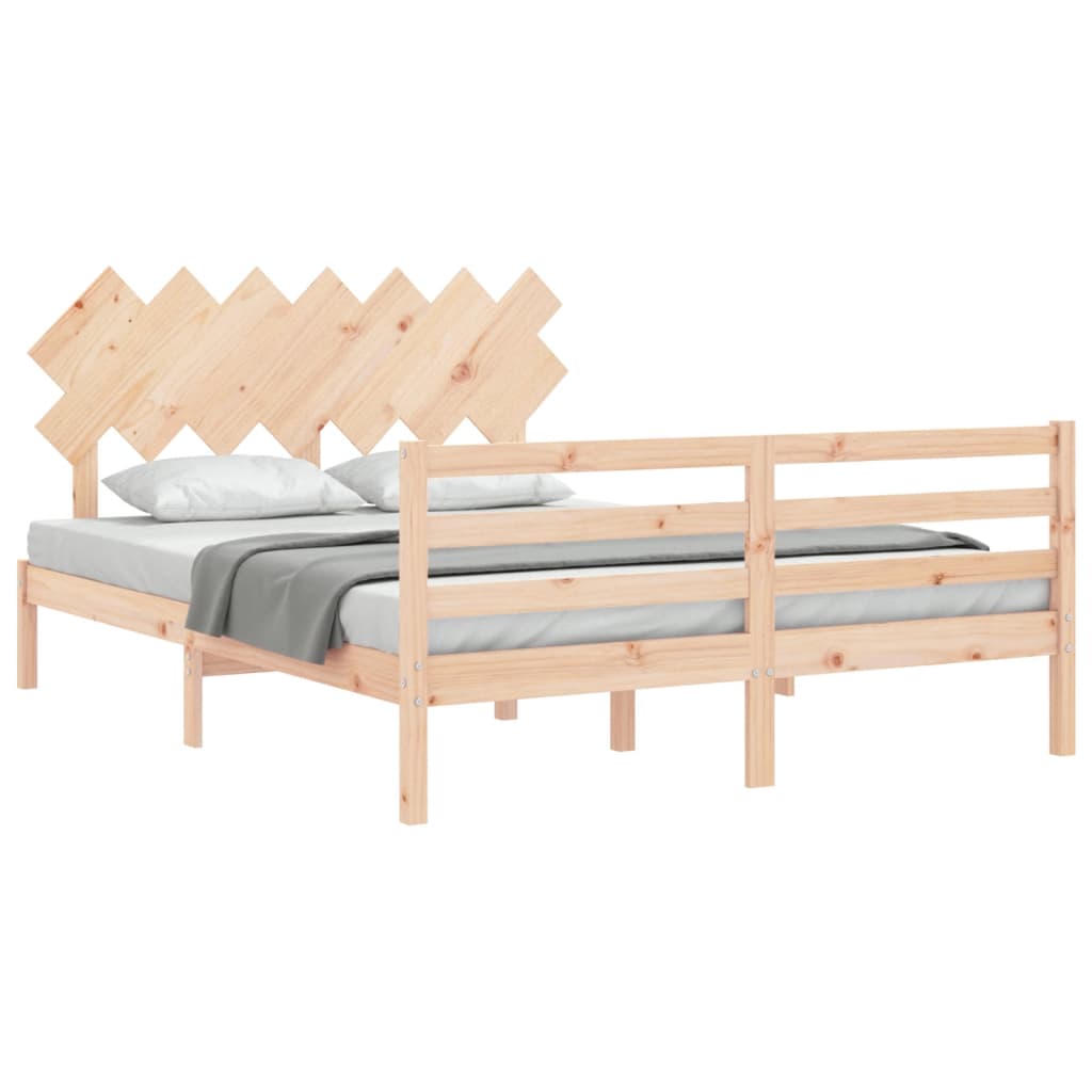 Cadre de lit sans matelas 140x190 cm bois massif - XIOS