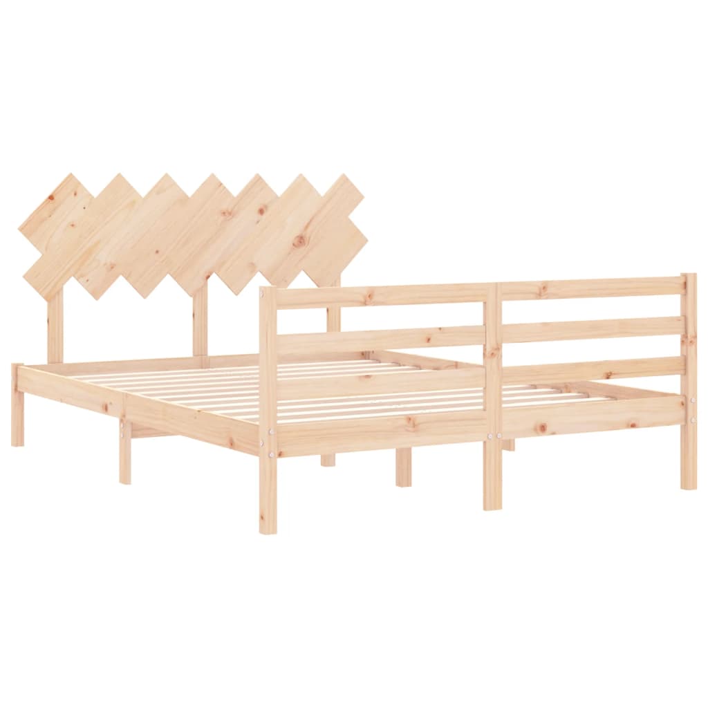 Cadre de lit sans matelas 140x190 cm bois massif - XIOS