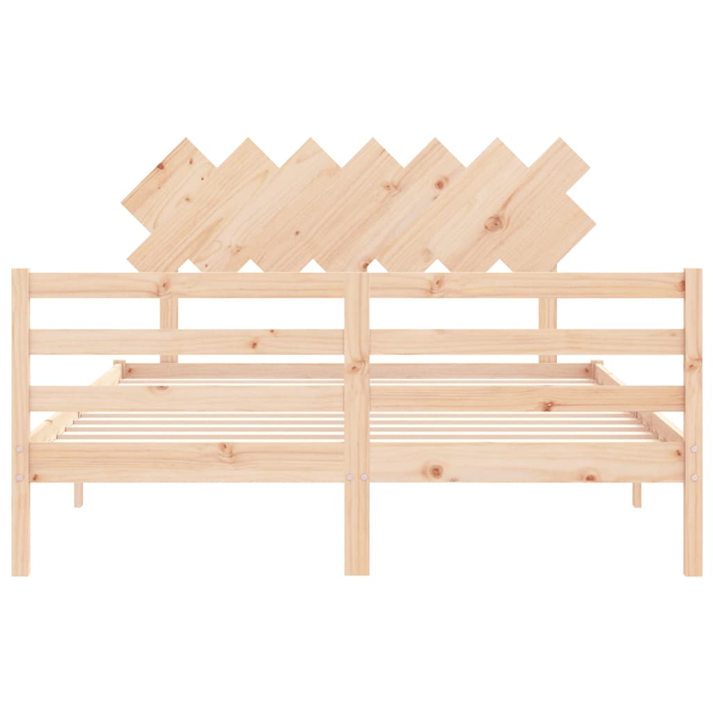 Cadre de lit sans matelas 140x190 cm bois massif - XIOS