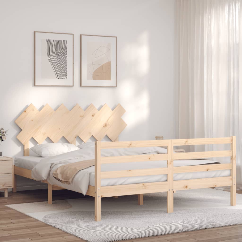 Cadre de lit sans matelas 140x190 cm bois massif - XIOS