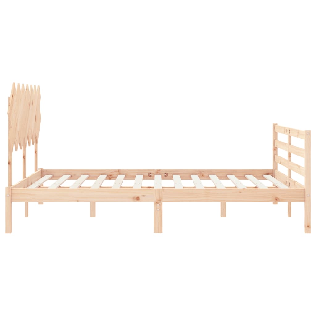Cadre de lit sans matelas 140x200 cm bois massif - XIOS