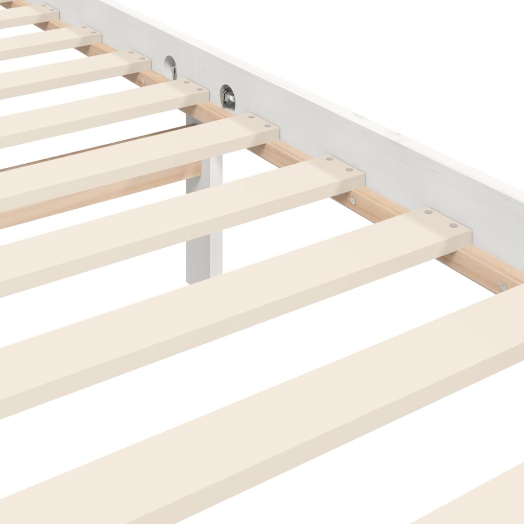 Cadre de lit sans matelas blanc 140x200 cm bois massif - XIOS