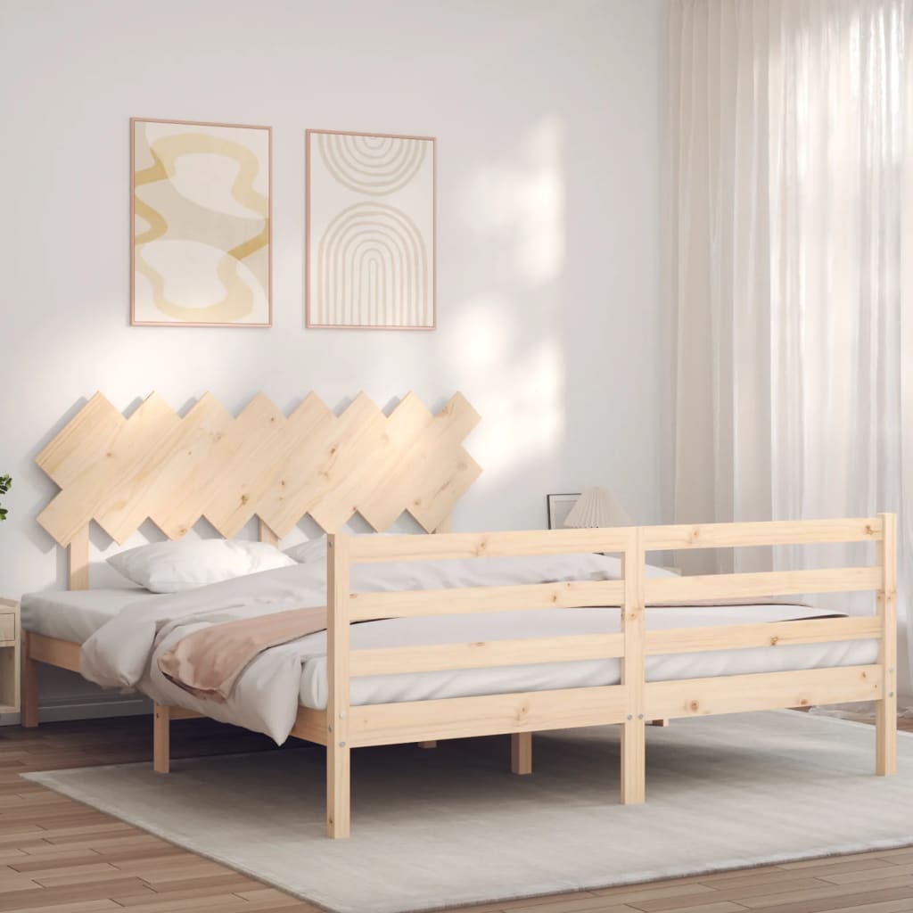 Cadre de lit sans matelas 160x200 cm bois massif - XIOS