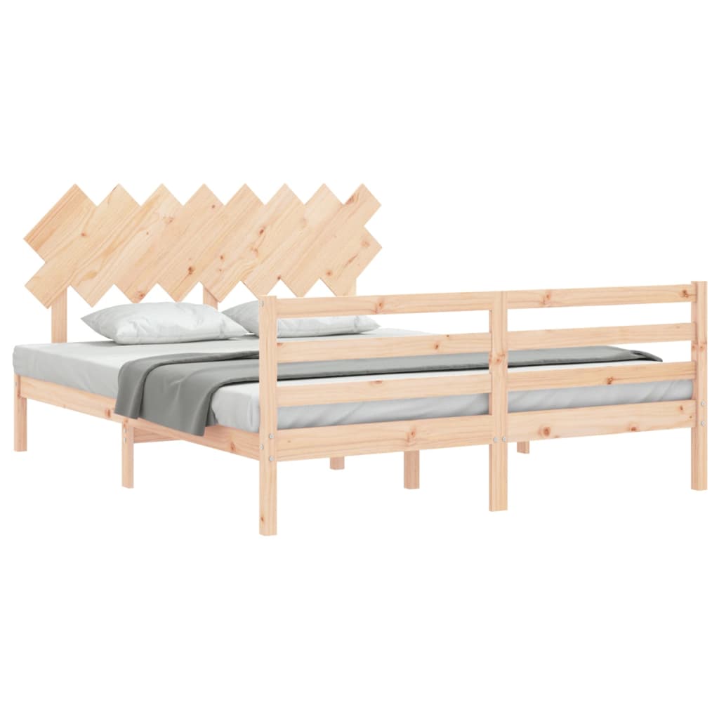 Cadre de lit sans matelas 160x200 cm bois massif - XIOS
