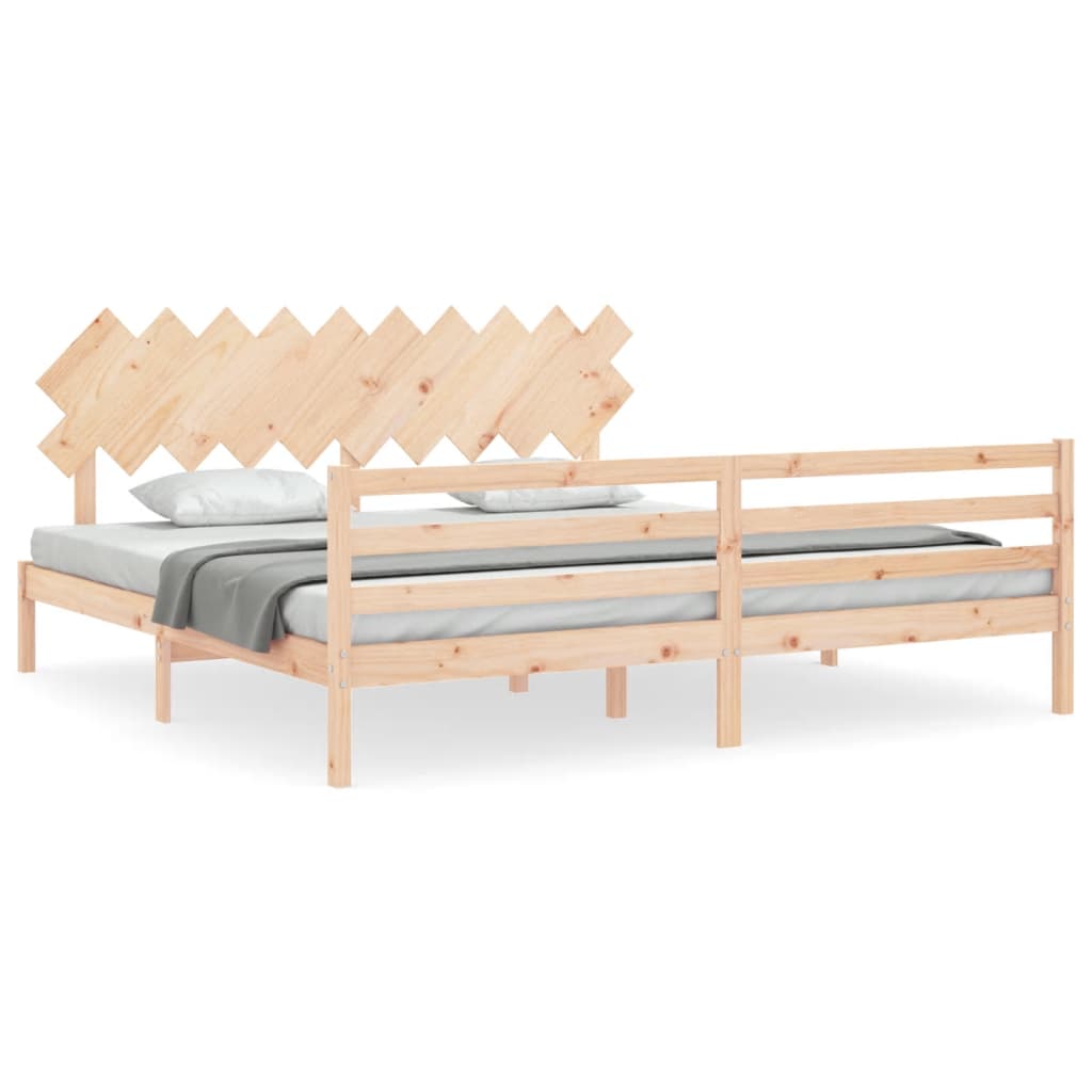 Cadre de lit sans matelas 200x200 cm bois massif - XIOS