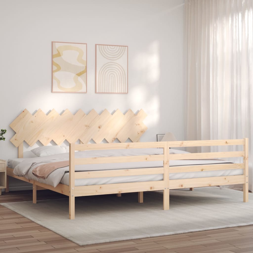 Cadre de lit sans matelas 200x200 cm bois massif - XIOS