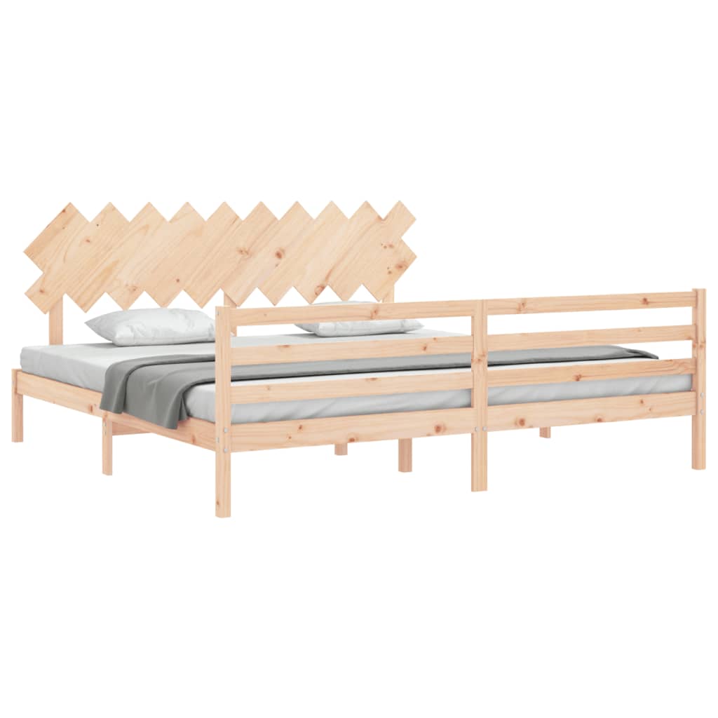 Cadre de lit sans matelas 200x200 cm bois massif - XIOS