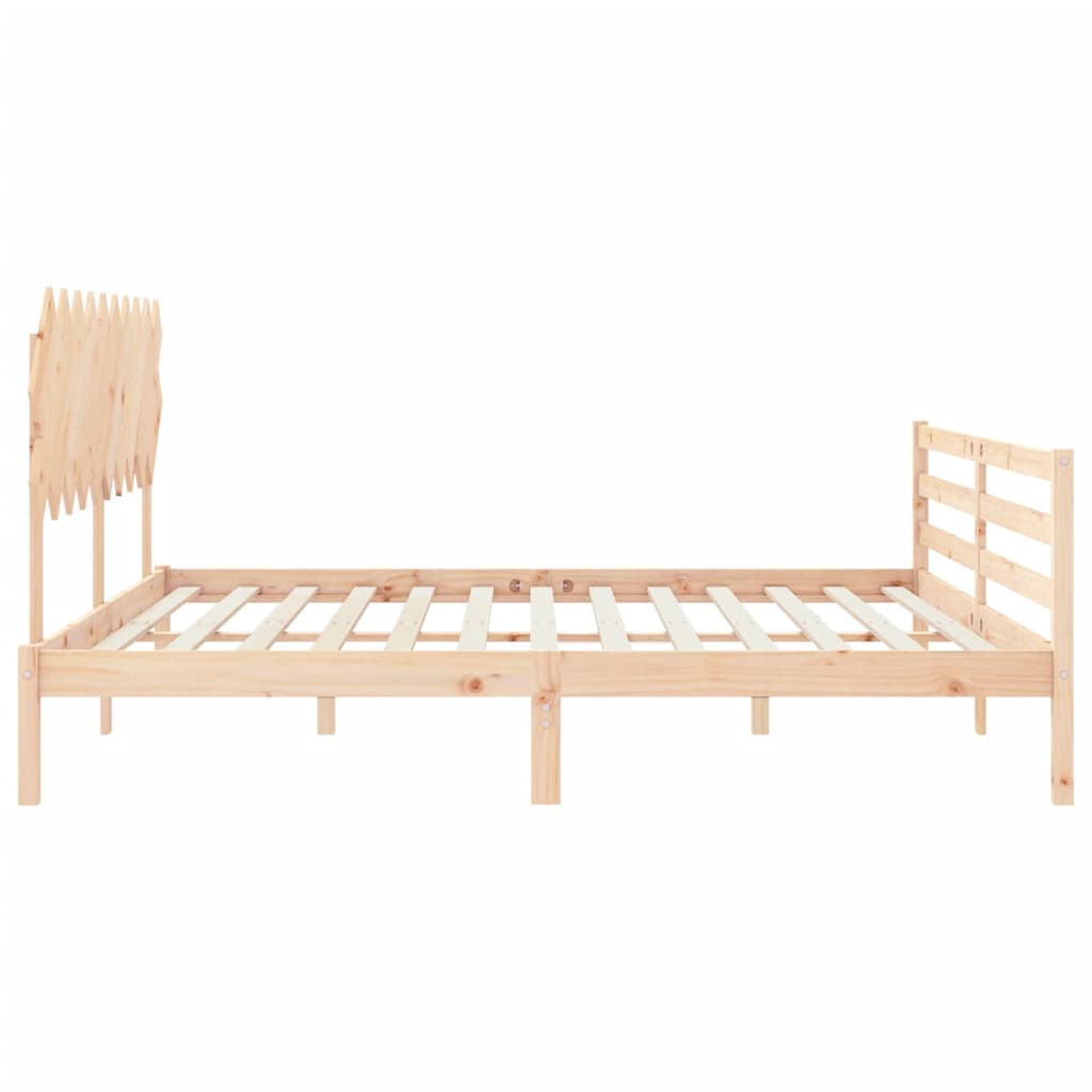 Cadre de lit sans matelas 200x200 cm bois massif - XIOS