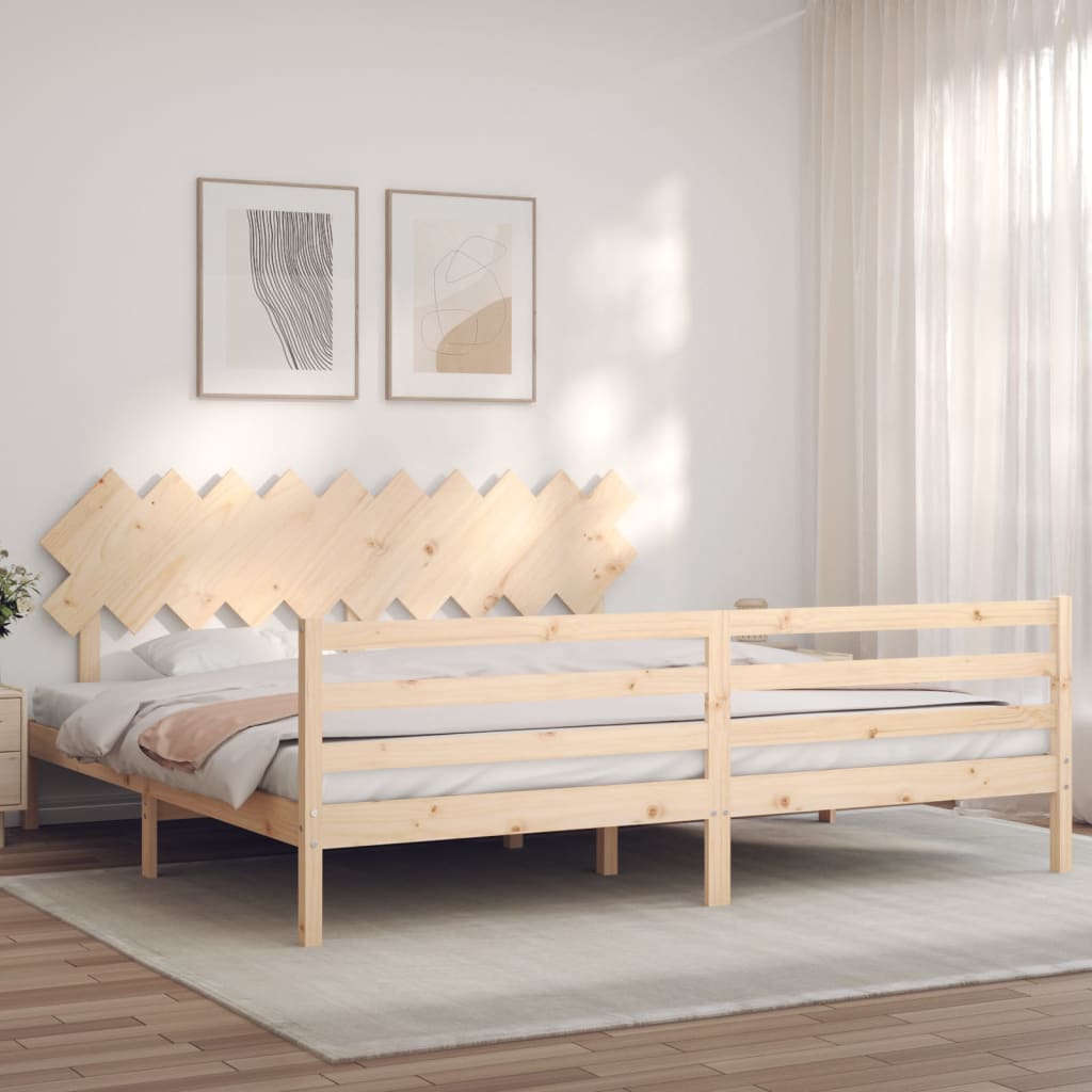 Cadre de lit sans matelas 200x200 cm bois massif - XIOS