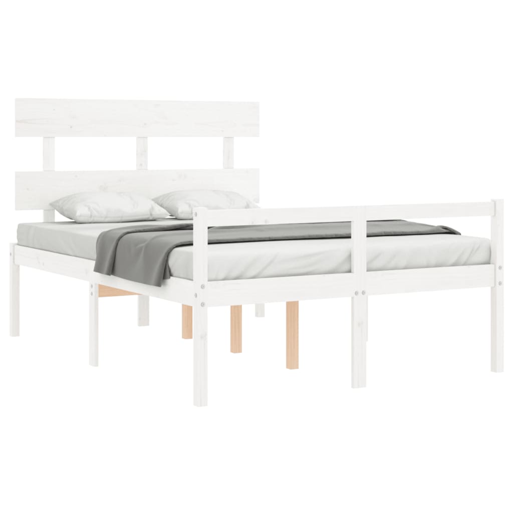 Lit pour personne âgée sans matelas blanc bois massif - XIOS